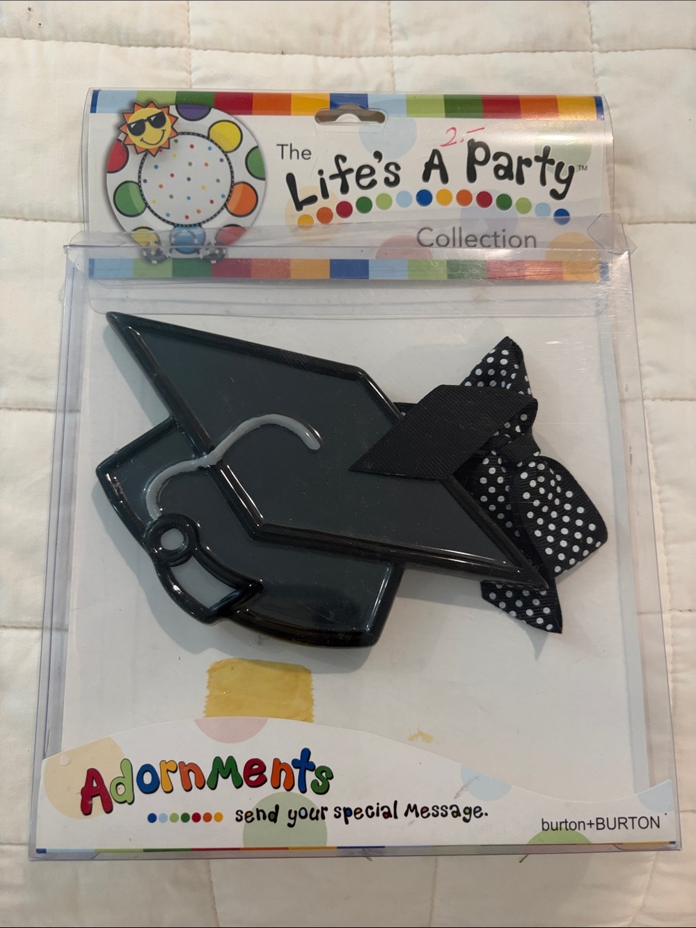 The Life's A Party Black Graduation Cap Ornament by burton+BURTON
